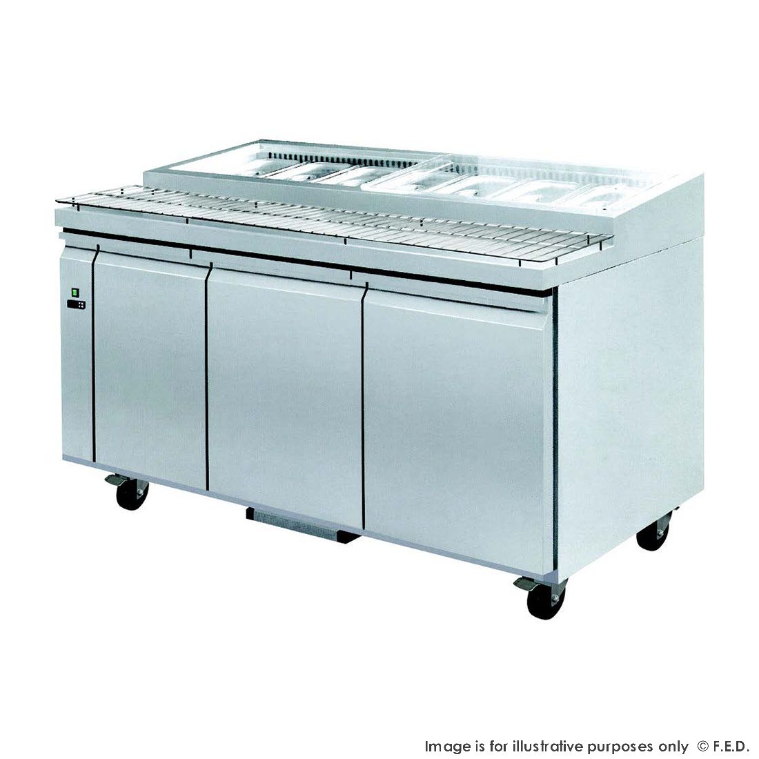 PWB150 three door DELUXE Pizza Prep Bench - PWB150 three door DELUXE Pizza Prep Bench - Image 2